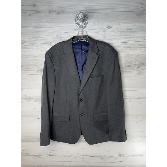 Tommy Hilfiger Blazer Mens 42S Gray Two Button Notch Lapel Sport Coat Stretch - Picture 1 of 10